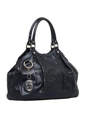 Gucci Leather Sukey logo monogram black bag Y2K Vintage